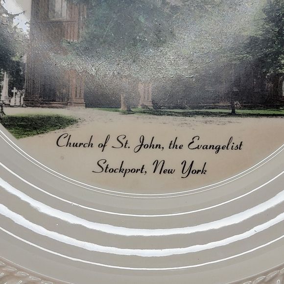 1962 Church of St John the Evangelist Stockport NY Deland Studios Plate VTG - Picture 4 of 7